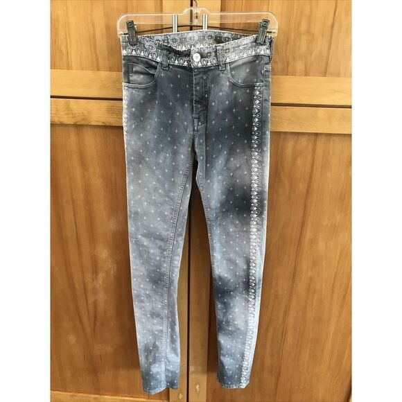 MM6 Maison Margiela Jeans Skinny IT 42 US M Gray Women Zip Slim Fit Cotton Blend - Picture 2 of 10